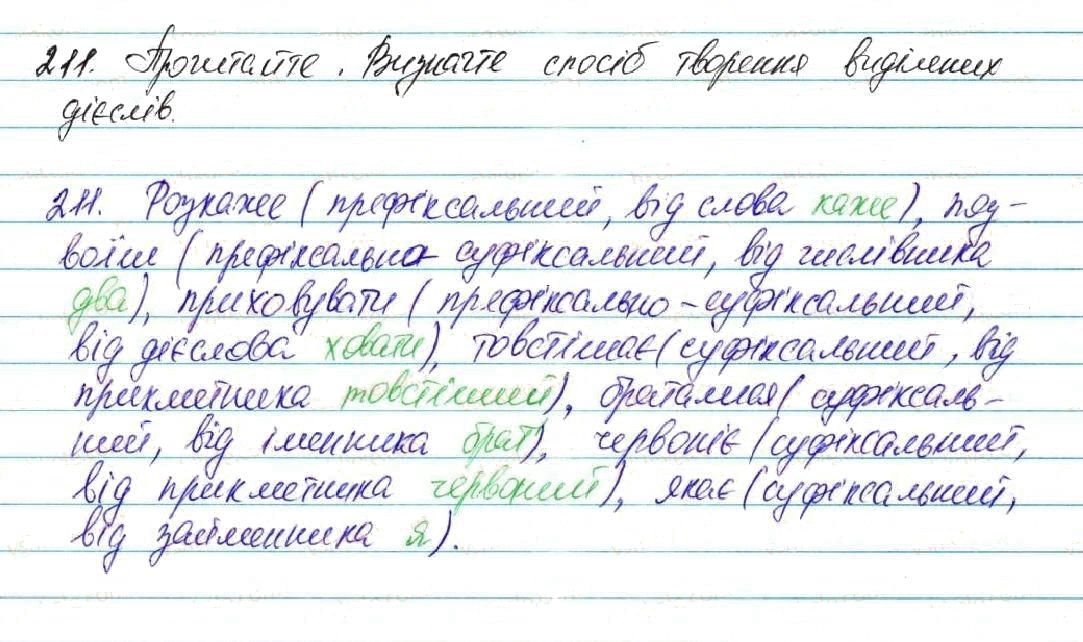 Вправа 211 українська мова 7 клас Глазова 2015