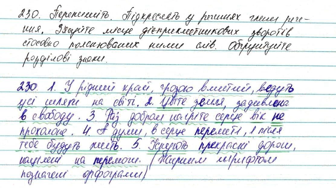 Вправа 230 українська мова 7 клас Глазова 2015