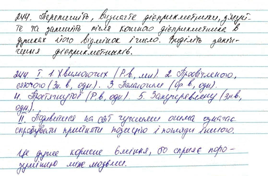 Вправа 244 українська мова 7 клас Глазова 2015