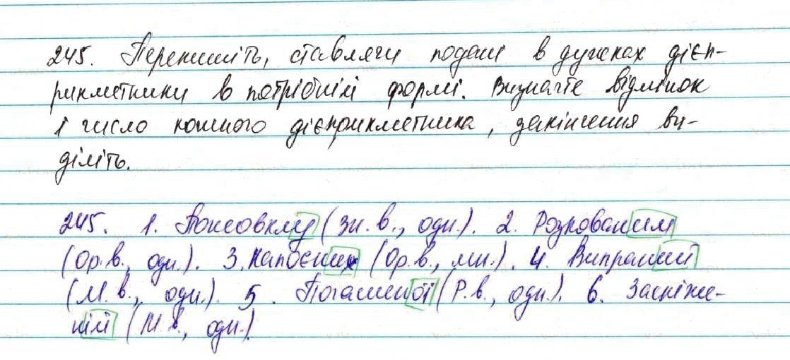 Вправа 245 українська мова 7 клас Глазова 2015