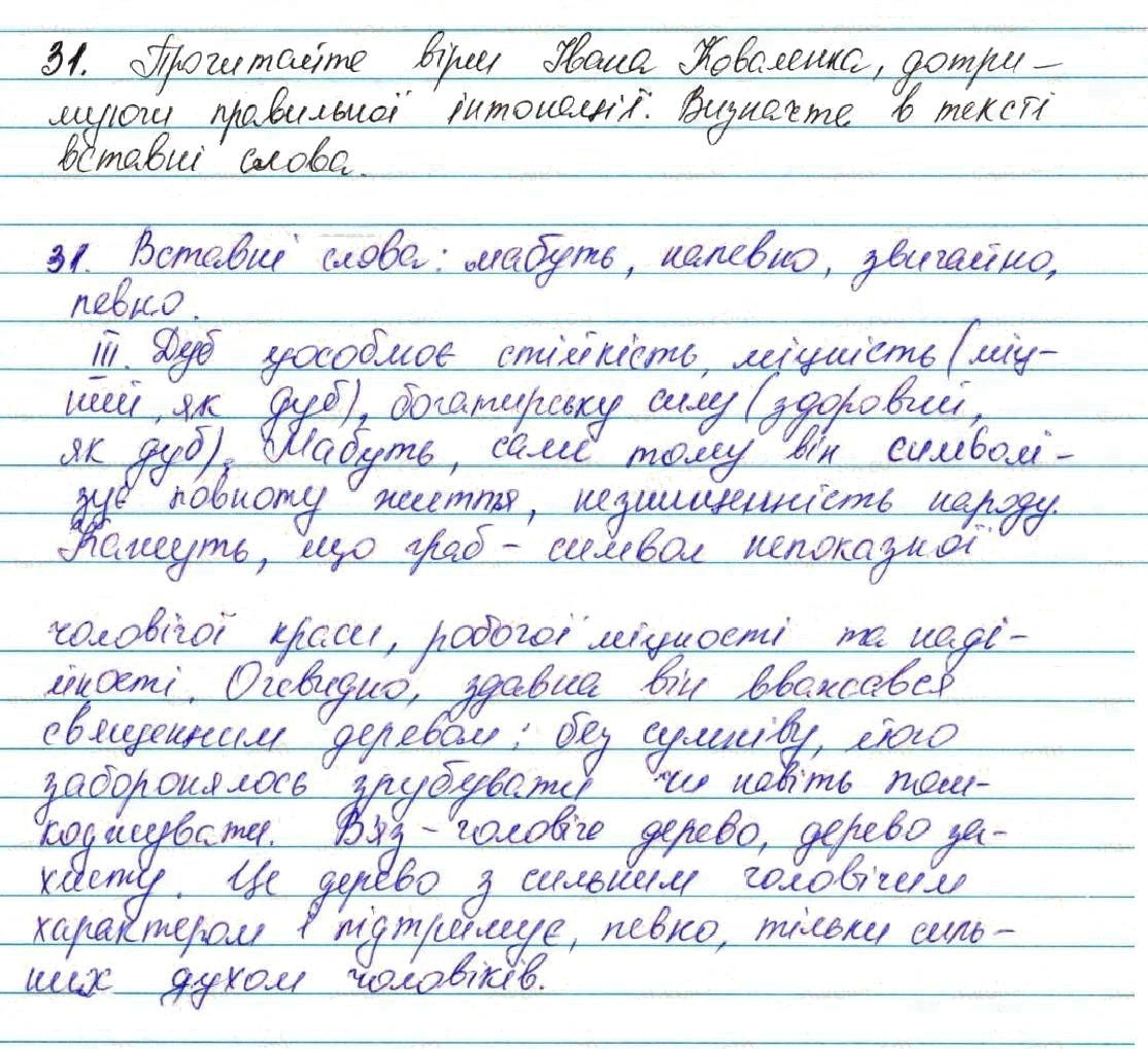 Вправа 31 українська мова 7 клас Глазова 2015