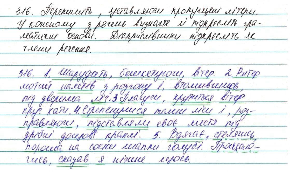 Вправа 316 українська мова 7 клас Глазова 2015