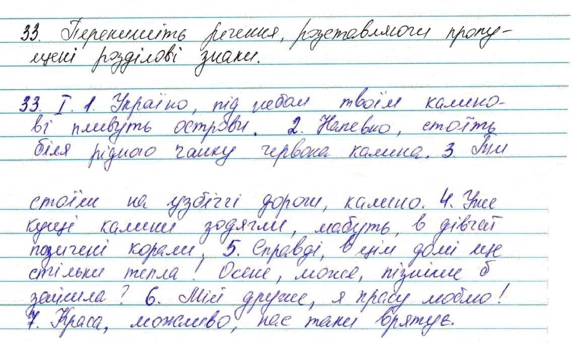 Вправа 33 українська мова 7 клас Глазова 2015