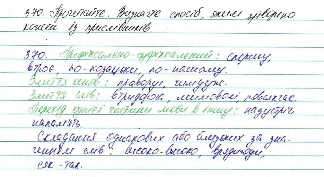 Вправа 370 українська мова 7 клас Глазова 2015