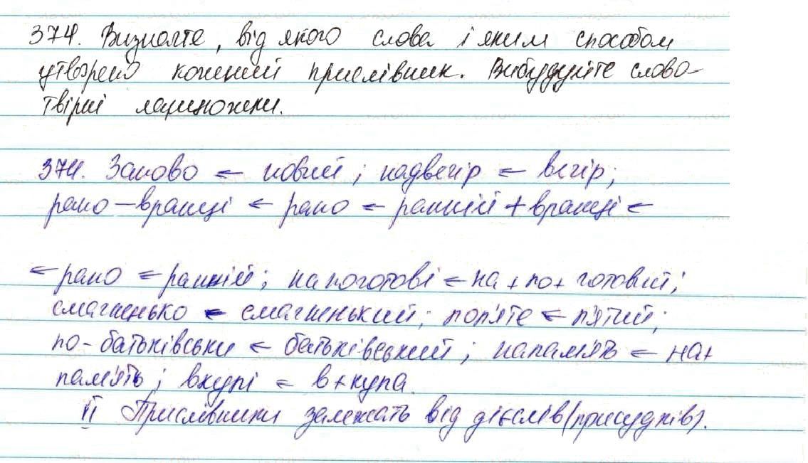 Вправа 374 українська мова 7 клас Глазова 2015