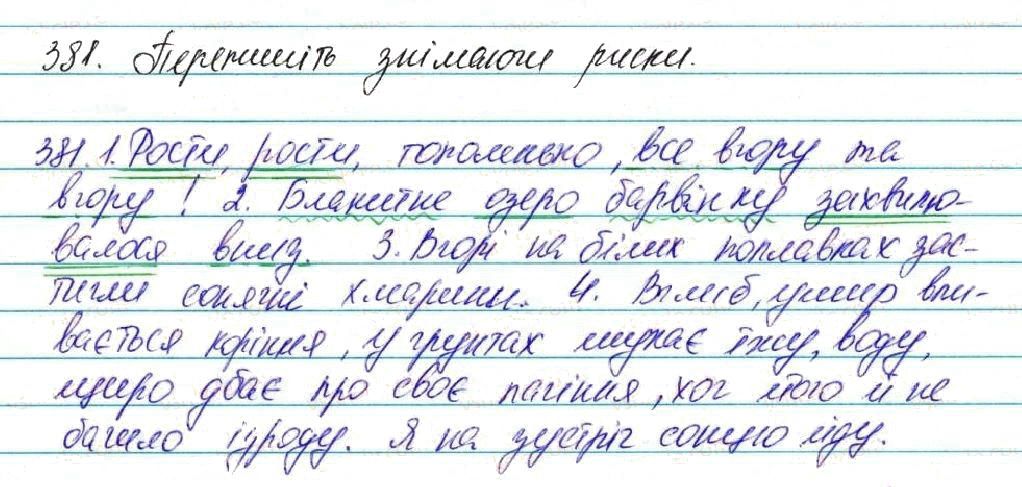 Вправа 381 українська мова 7 клас Глазова 2015
