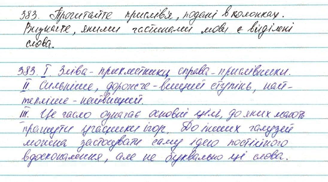 Вправа 383 українська мова 7 клас Глазова 2015