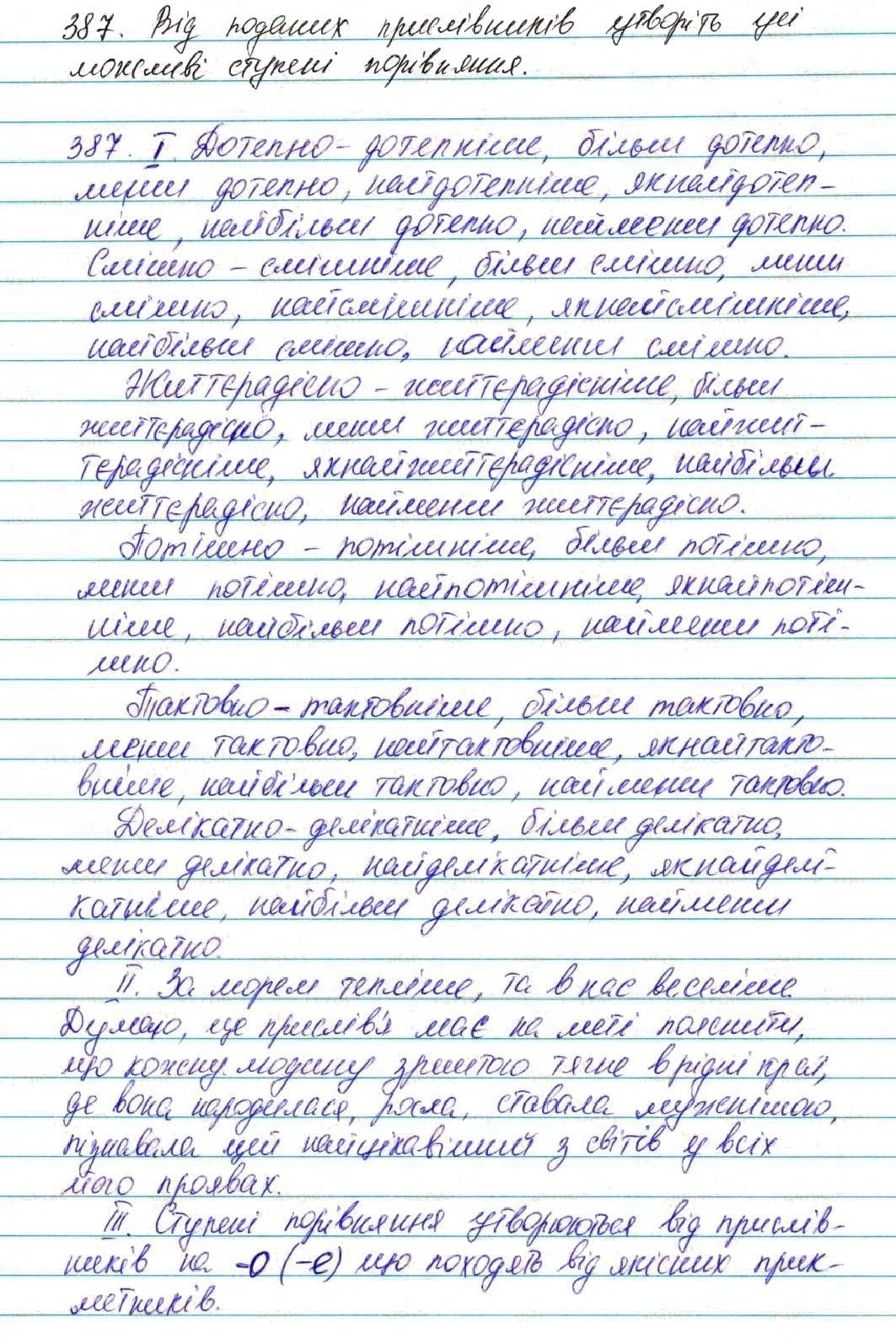 Вправа 387 українська мова 7 клас Глазова 2015
