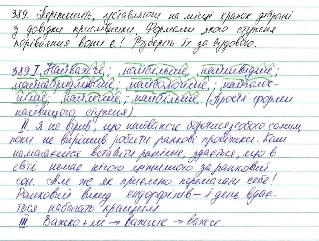 Вправа 389 українська мова 7 клас Глазова 2015
