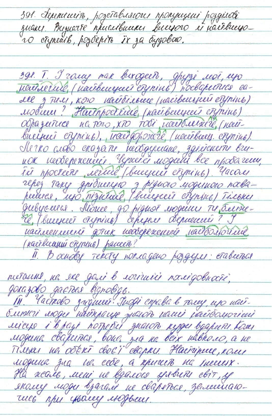 Вправа 391 українська мова 7 клас Глазова 2015