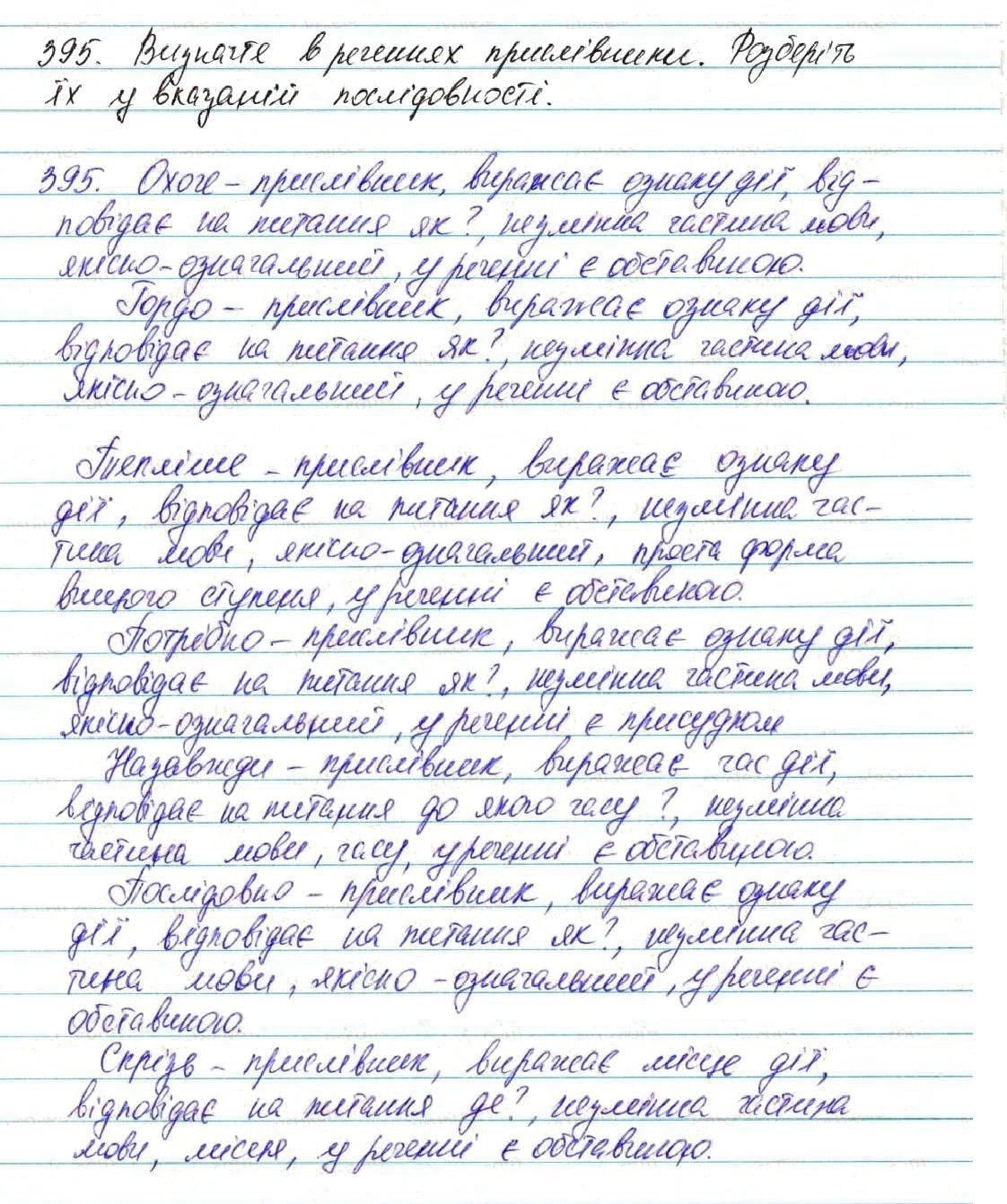Вправа 395 українська мова 7 клас Глазова 2015