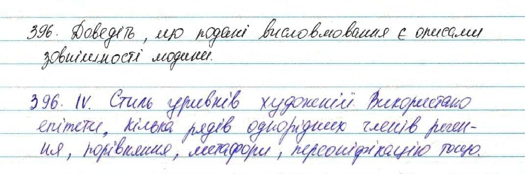 Вправа 396 українська мова 7 клас Глазова 2015