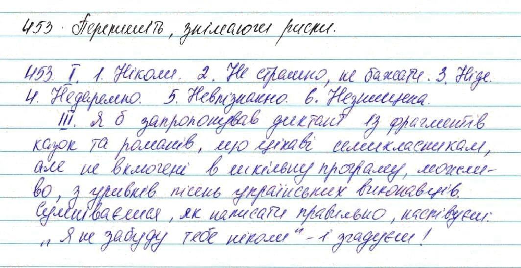 Вправа 453 українська мова 7 клас Глазова 2015