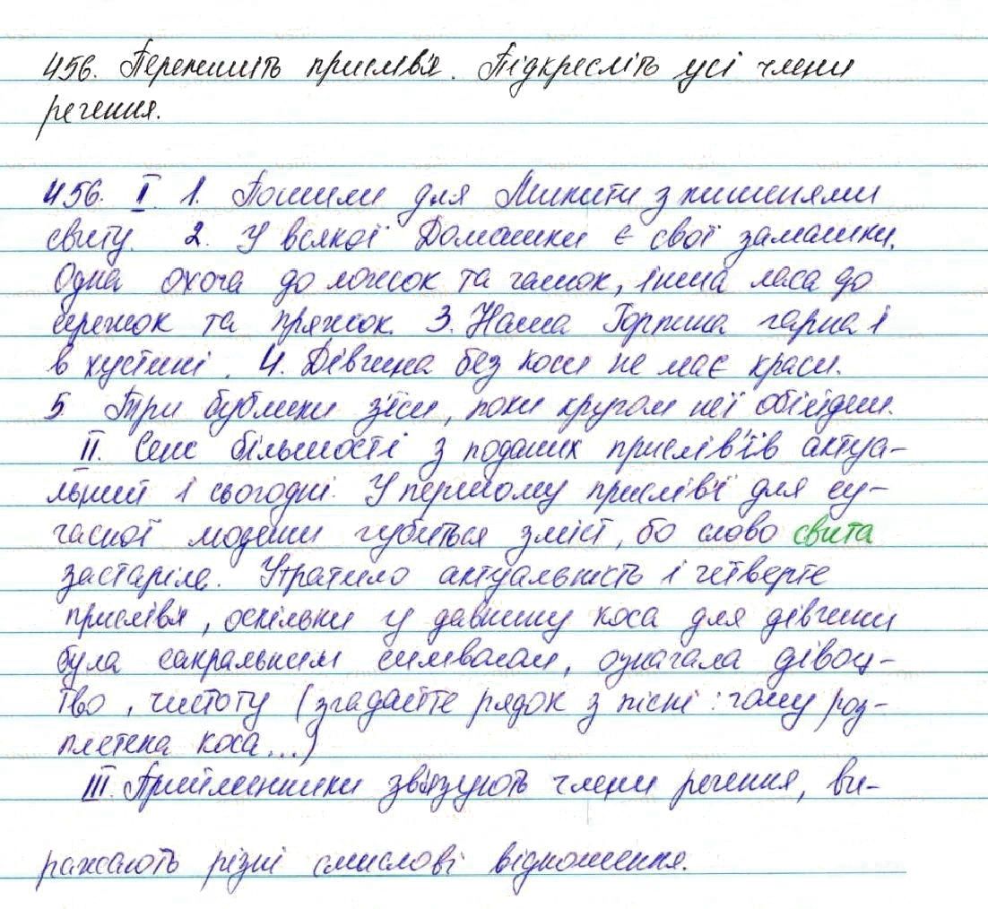 Вправа 456 українська мова 7 клас Глазова 2015