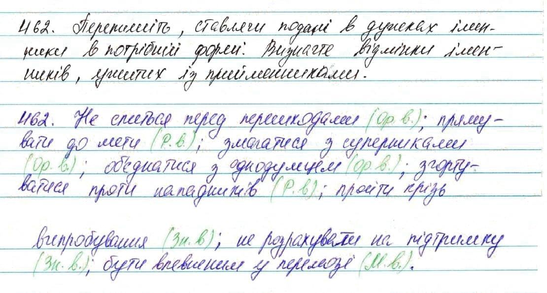 Вправа 462 українська мова 7 клас Глазова 2015