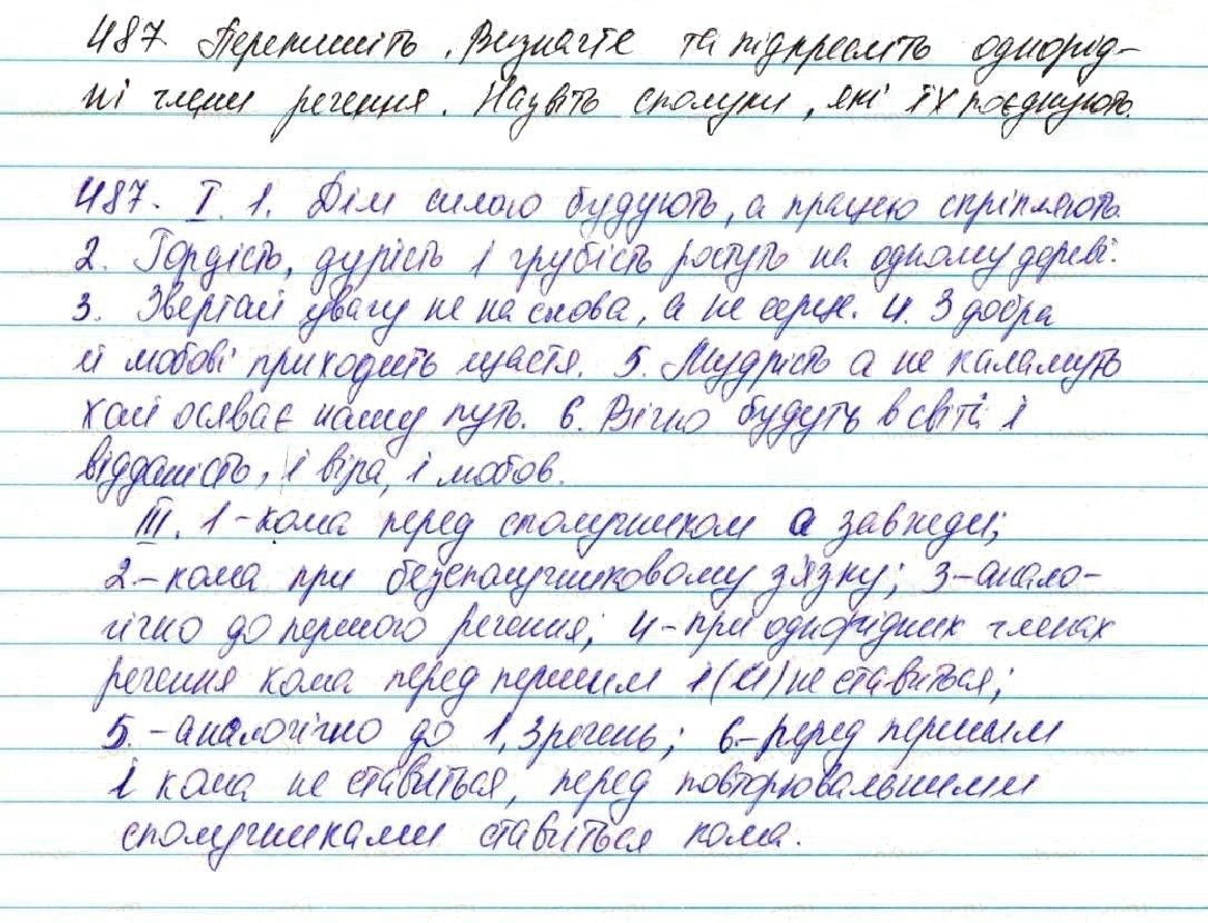 Вправа 487 українська мова 7 клас Глазова 2015