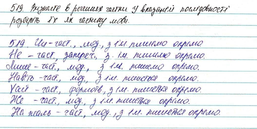 Вправа 519 українська мова 7 клас Глазова 2015