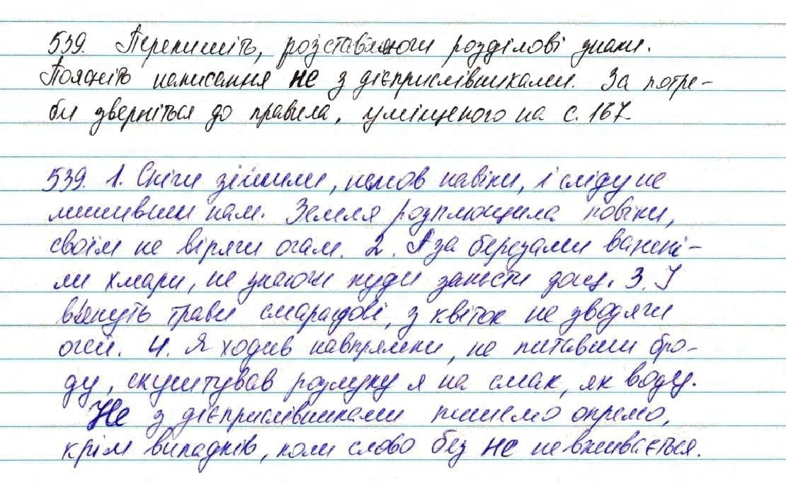 Вправа 539 українська мова 7 клас Глазова 2015