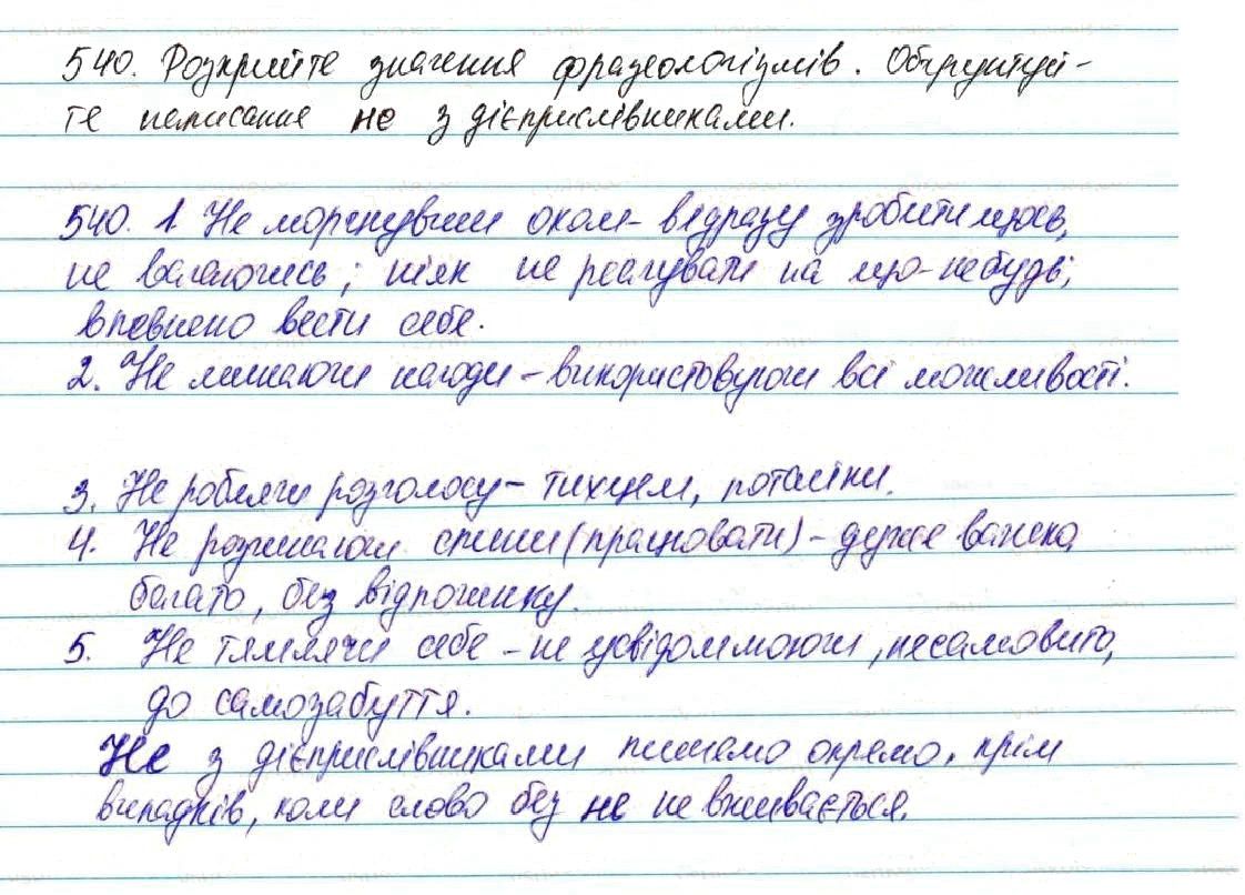 Вправа 540 українська мова 7 клас Глазова 2015