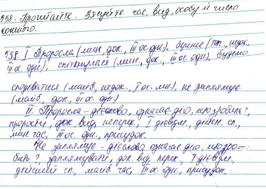 Вправа 558 українська мова 7 клас Глазова 2015