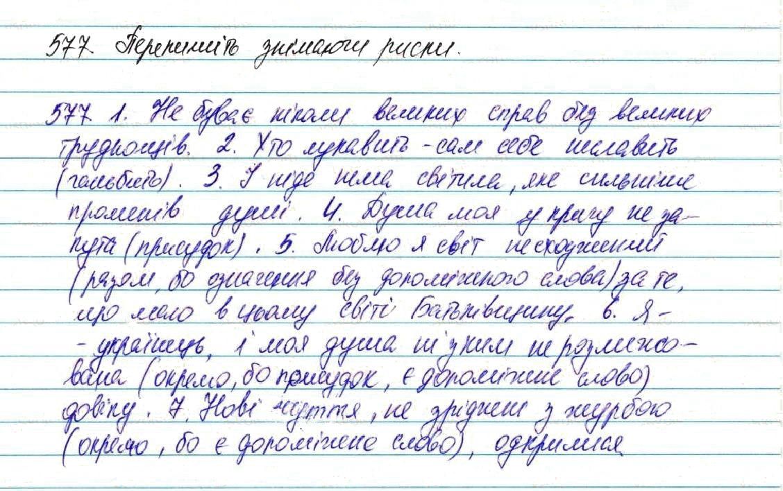Вправа 577 українська мова 7 клас Глазова 2015
