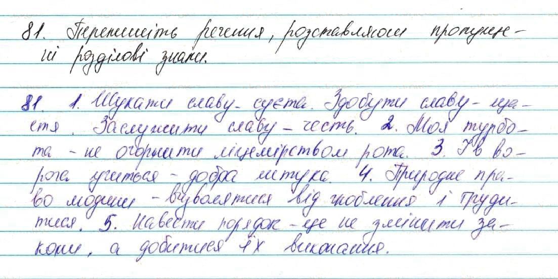 Вправа 81 українська мова 7 клас Глазова 2015