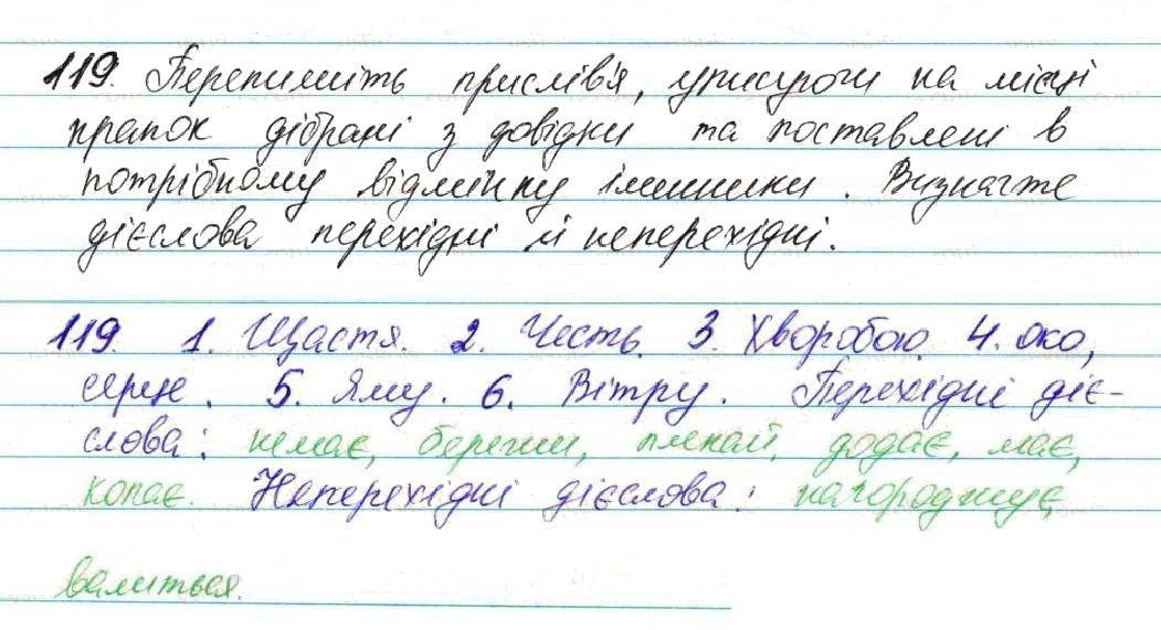 Вправа 119 українська мова 7 клас Глазова 2015