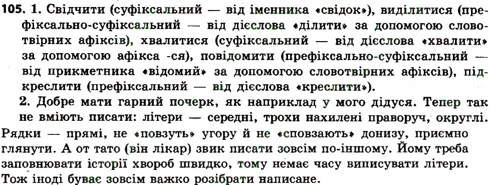 Вправа 105 українська мова 7 клас Єрмоленко 2015