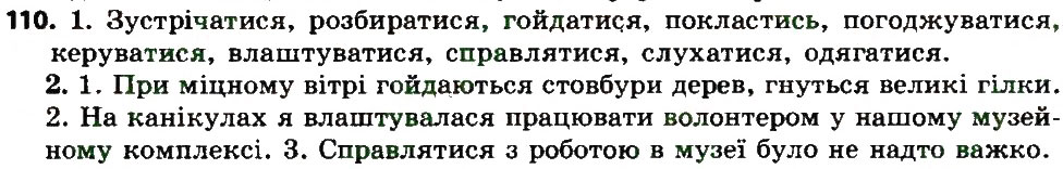 Вправа 110 українська мова 7 клас Єрмоленко 2015