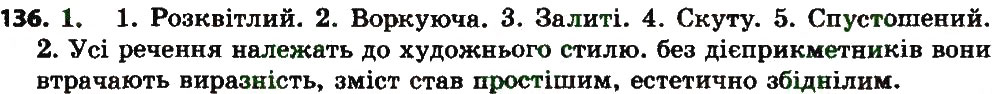 Вправа 136 українська мова 7 клас Єрмоленко 2015
