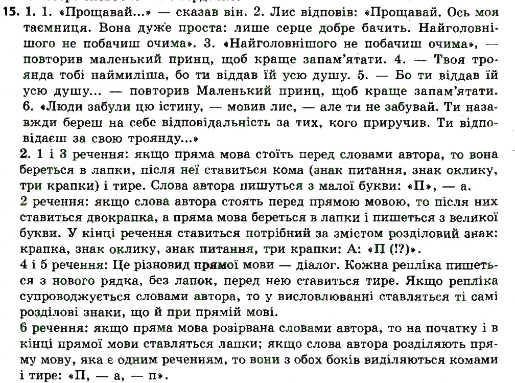 Вправа 15 українська мова 7 клас Єрмоленко 2015