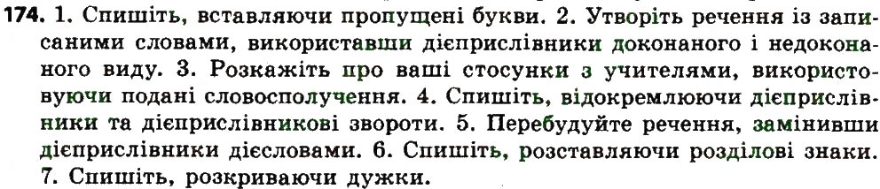 Вправа 174 українська мова 7 клас Єрмоленко 2015