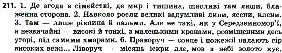 Вправа 211 українська мова 7 клас Єрмоленко 2015
