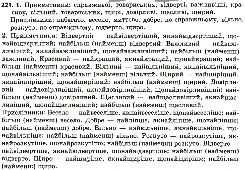 Вправа 221 українська мова 7 клас Єрмоленко 2015