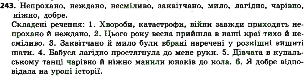 Вправа 243 українська мова 7 клас Єрмоленко 2015
