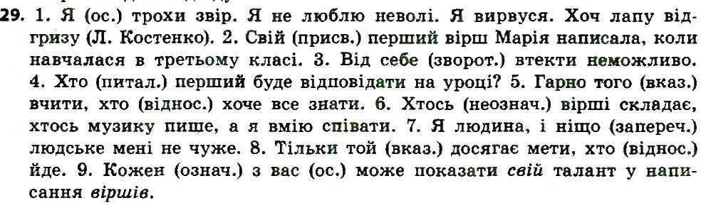 Вправа 29 українська мова 7 клас Єрмоленко 2015