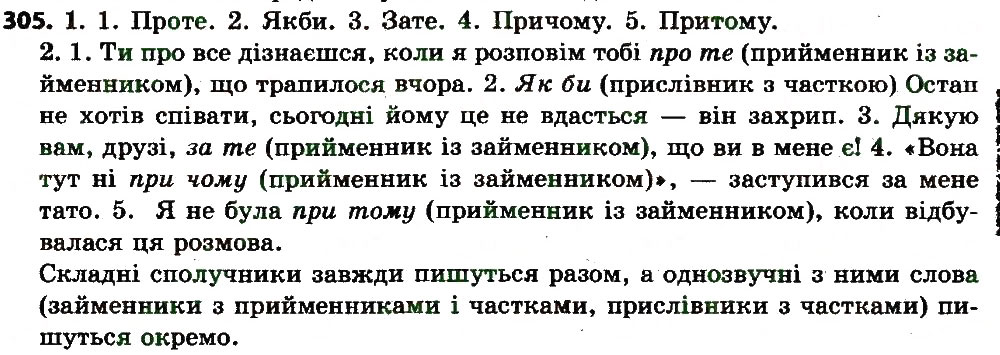 Вправа 305 українська мова 7 клас Єрмоленко 2015