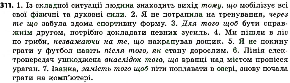 Вправа 311 українська мова 7 клас Єрмоленко 2015