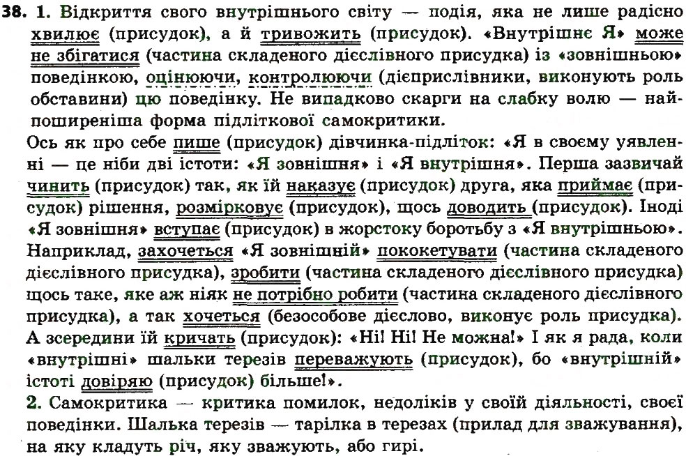 Вправа 38 українська мова 7 клас Єрмоленко 2015