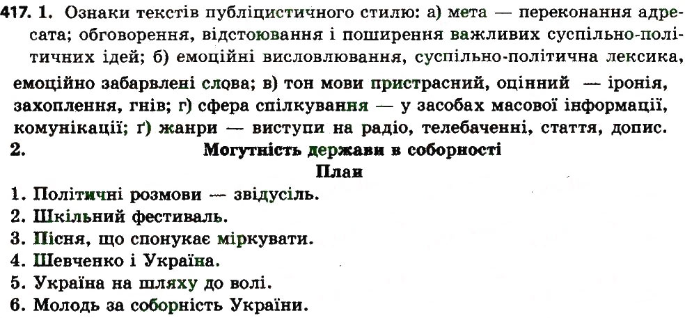 Вправа 417 українська мова 7 клас Єрмоленко 2015