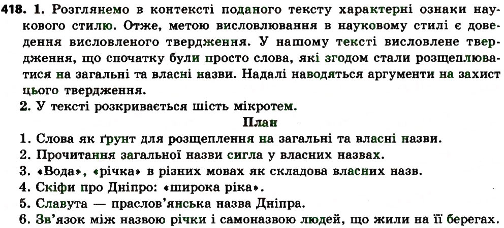 Вправа 418 українська мова 7 клас Єрмоленко 2015