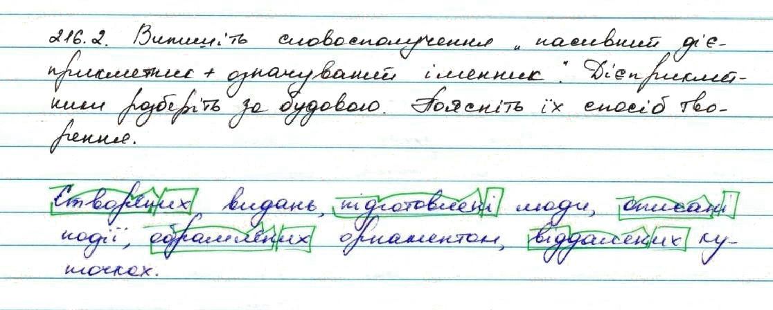 Вправа 216 українська мова 7 клас Заболотний 2015
