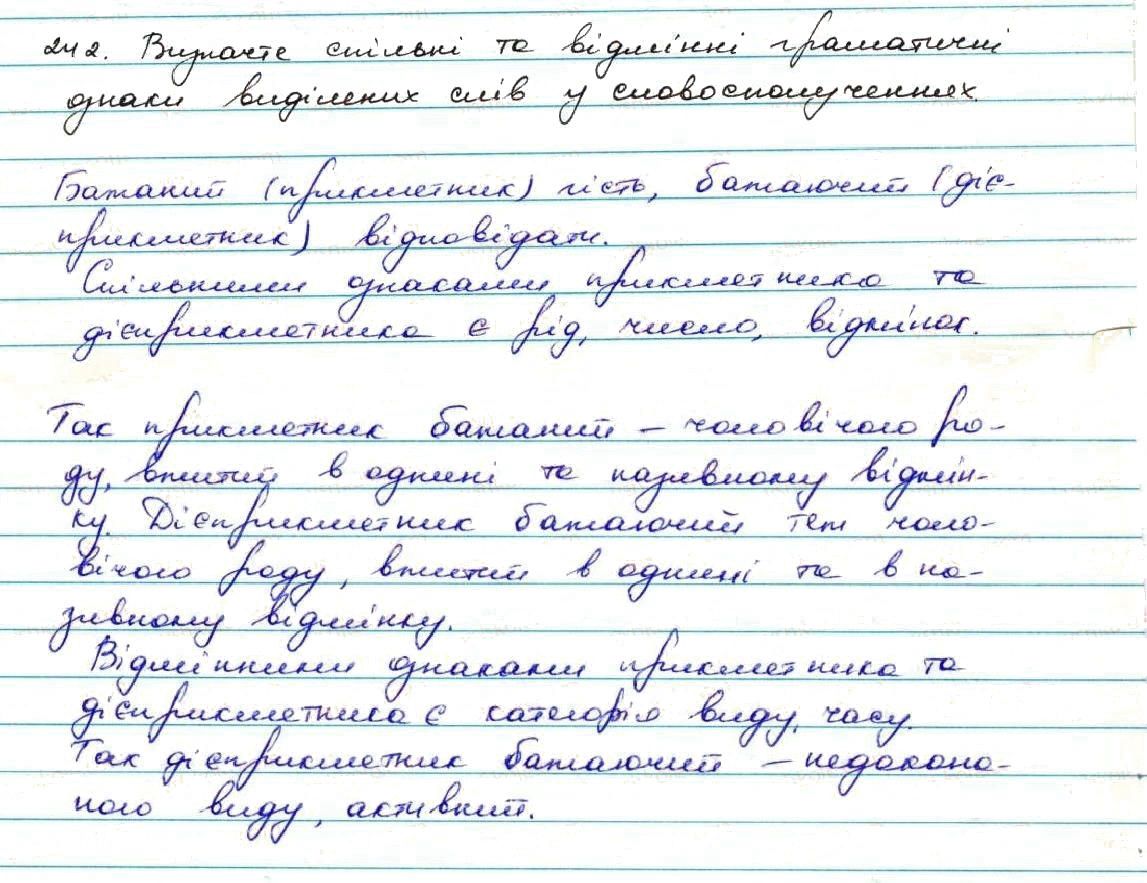 Вправа 242 українська мова 7 клас Заболотний 2015