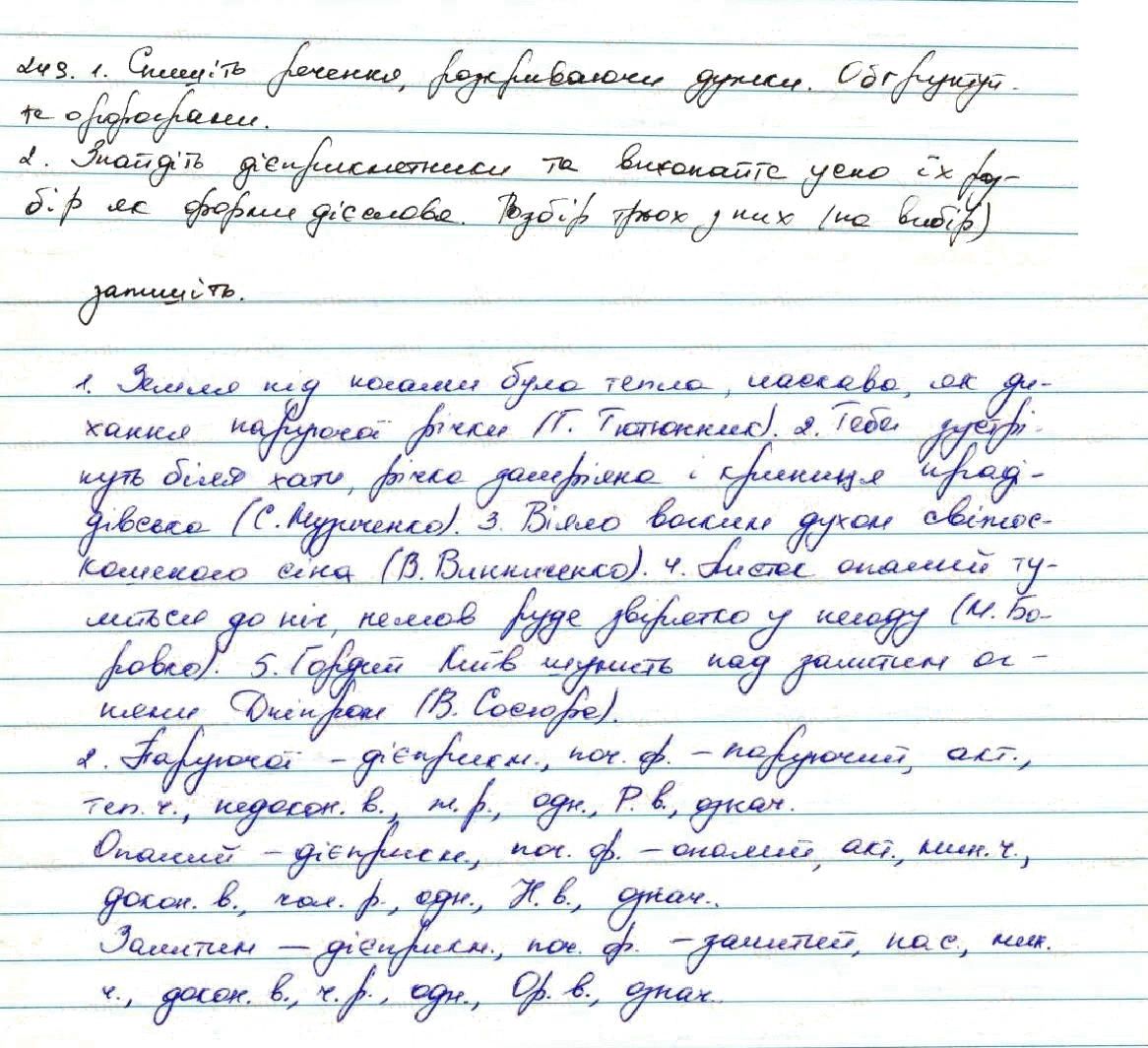 Вправа 249 українська мова 7 клас Заболотний 2015 - Екстра ГДЗ