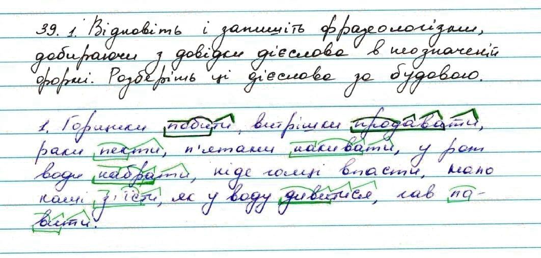 Вправа 39 українська мова 7 клас Заболотний 2015