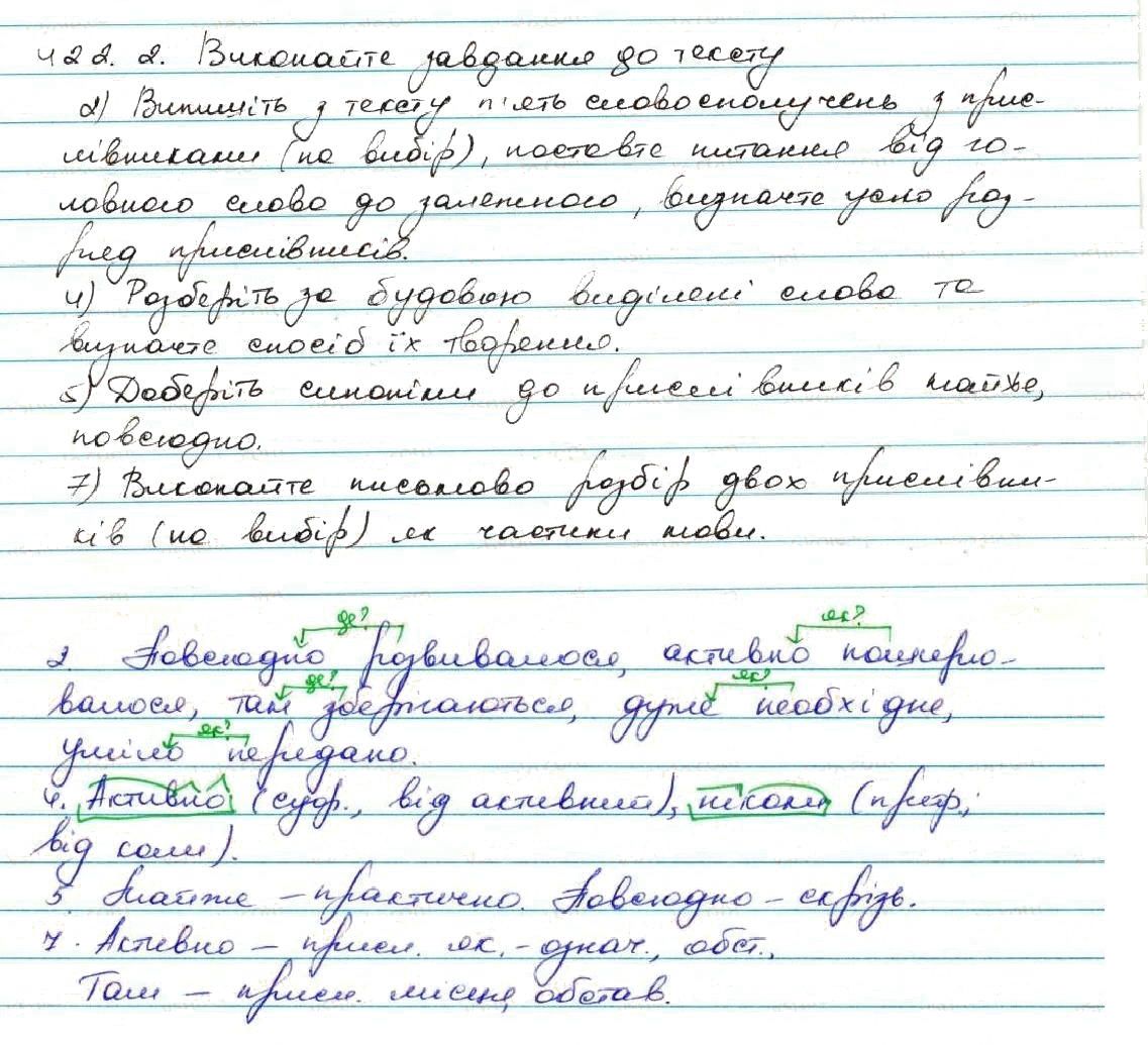 Вправа 422 українська мова 7 клас Заболотний 2015 - Екстра ГДЗ