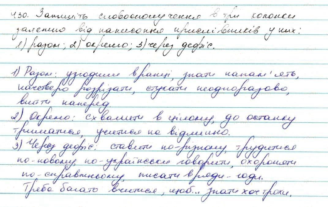 Вправа 430 українська мова 7 клас Заболотний 2015
