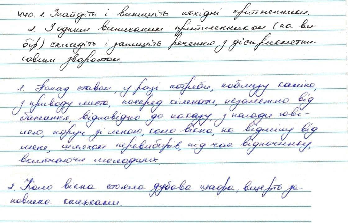 Вправа 440 українська мова 7 клас Заболотний 2015 - Екстра ГДЗ