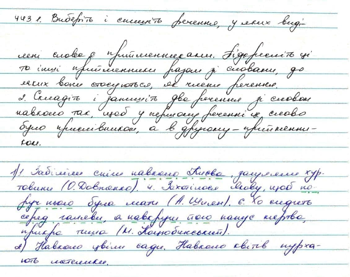 Вправа 443 українська мова 7 клас Заболотний 2015 - Екстра ГДЗ