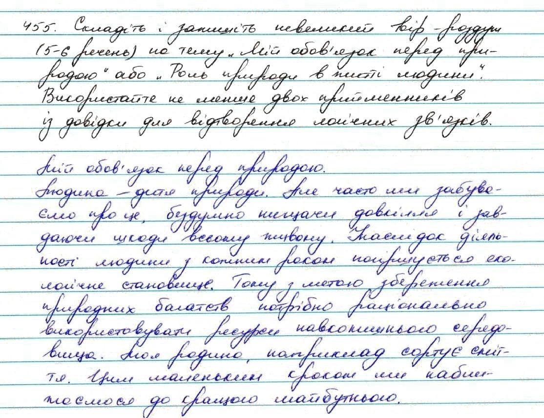 Вправа 455 українська мова 7 клас Заболотний 2015